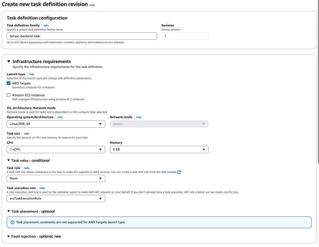 Create Task Definition Part 1